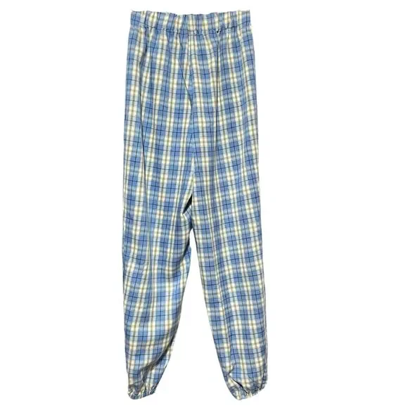 Blue Plaid Pull On Casual Pant XS - Picture 3 of 9
